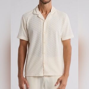 Denim & Flower Men's Casual Tan Button Down Shirt